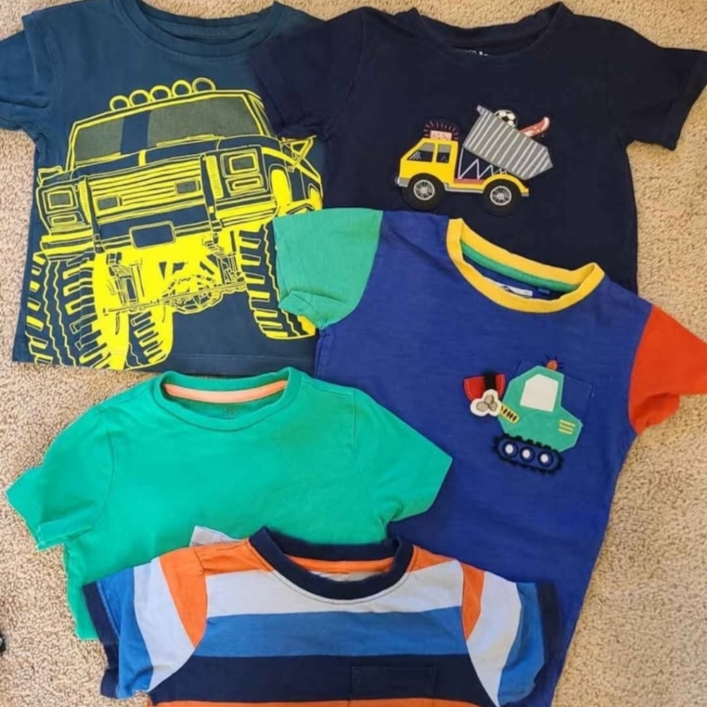 Colorful Kids Construction T-Shirts Bundle